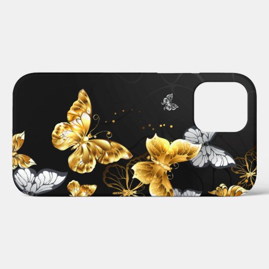 Gold und weiße Schmetterlinge Case-Mate iPhone Hülle (Rückseite (Horizontal))