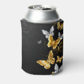 Gold und weiße Schmetterlinge Dosenkühler (Kanne Rückseite)