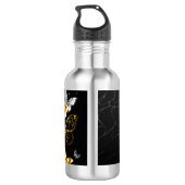 Gold und weiße Schmetterlinge Edelstahlflasche (Rückseite)