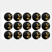 Gold und weiße Schmetterlinge Etiketten (Blatt)