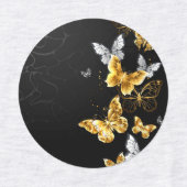 Gold und weiße Schmetterlinge Etiketten (Design 2)