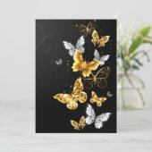 Gold und weiße Schmetterlinge Feiertagskarte (Stehend Vorderseite)