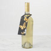 Gold und weiße Schmetterlinge Flaschenanhänger (Angewinkelt)