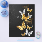 Gold und weiße Schmetterlinge Flyer (Einzeln)