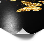 Gold und weiße Schmetterlinge Fotodruck (Ecke)