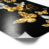 Gold und weiße Schmetterlinge Fotodruck (Ecke)