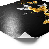 Gold und weiße Schmetterlinge Fotodruck (Ecke)