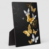 Gold und weiße Schmetterlinge Fotoplatte (Seite)