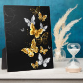 Gold und weiße Schmetterlinge Fotoplatte (Seite)