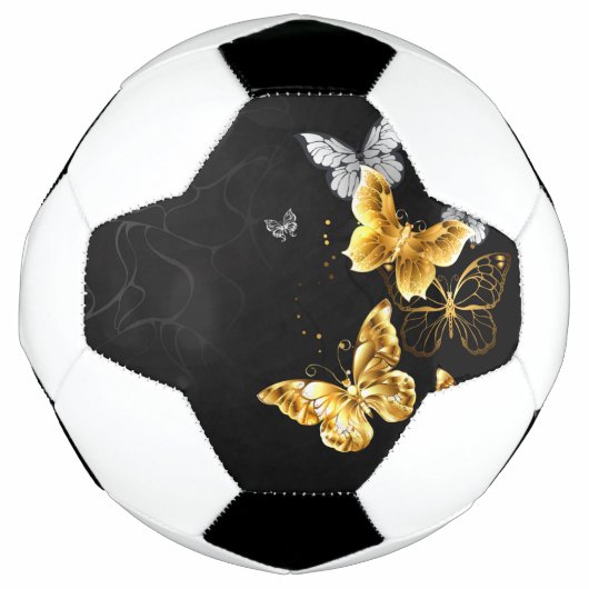 Gold und weiße Schmetterlinge Fußball (Vorderseite)