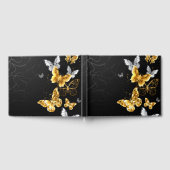Gold und weiße Schmetterlinge Gästebuch (Voll)