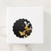 Gold und weiße Schmetterlinge Geschenkanhänger (Beispiel)