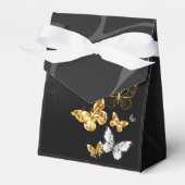 Gold und weiße Schmetterlinge Geschenkschachtel (Vorderseite)