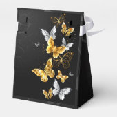 Gold und weiße Schmetterlinge Geschenkschachtel (Rückseite)