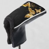 Gold und weiße Schmetterlinge Golf Headcover (3/4 Vorderseite)