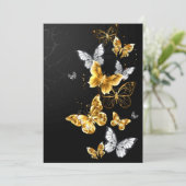 Gold und weiße Schmetterlinge Hinweiskarte (Stehend Vorderseite)