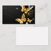 Gold und weiße Schmetterlinge Hinweiskarte (Vorne/Hinten)