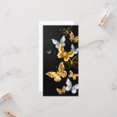 Gold und weiße Schmetterlinge Karte (Vorderseite/Rückseite Beispiel)