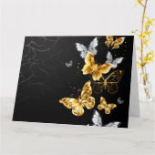 Gold und weiße Schmetterlinge Karte (Gelbe Blume)