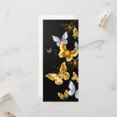 Gold und weiße Schmetterlinge Karte (Vorderseite/Rückseite Beispiel)