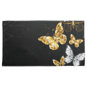 Gold und weiße Schmetterlinge Kissenbezug (Vorderseite-Rechts)