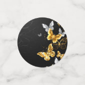 Gold und weiße Schmetterlinge Konfetti (Klein Vorderseite)