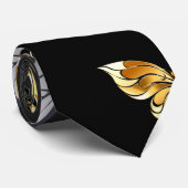 Gold und weiße Schmetterlinge Krawatte (Gerollt)