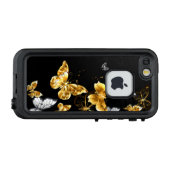 Gold und weiße Schmetterlinge LifeProof iPhone Hülle (Rückseite (Horizontal))