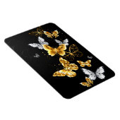 Gold und weiße Schmetterlinge Magnet (Rechte Seite)