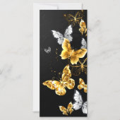 Gold und weiße Schmetterlinge Magneteinladung (Vorderseite)