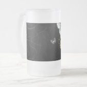 Gold und weiße Schmetterlinge Mattglas Bierglas (Vorderseite Links)