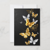 Gold und weiße Schmetterlinge Mitteilungskarte (Vorderseite)