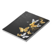 Gold und weiße Schmetterlinge Notizblock (Rotiert)