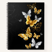 Gold und weiße Schmetterlinge Notizblock (Vorderseite)