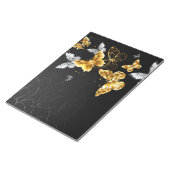 Gold und weiße Schmetterlinge Notizblock (angewinkelt)
