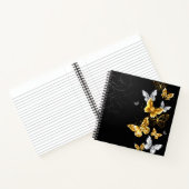 Gold und weiße Schmetterlinge Notizblock (Innenseite)