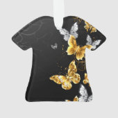 Gold und weiße Schmetterlinge Ornament (Rückseite)