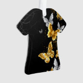 Gold und weiße Schmetterlinge Ornament (Vorderseite)