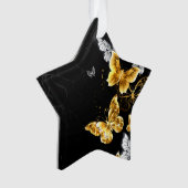 Gold und weiße Schmetterlinge Ornament (Vorderseite)