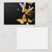 Gold und weiße Schmetterlinge Platzkarte (Vorne/Hinten)