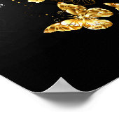 Gold und weiße Schmetterlinge Poster (Ecke)