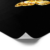 Gold und weiße Schmetterlinge Poster (Ecke)
