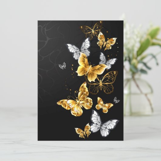 Gold und weiße Schmetterlinge Programm (Stehend Vorderseite)