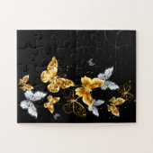 Gold und weiße Schmetterlinge Puzzle (Horizontal)