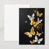 Gold und weiße Schmetterlinge Save The Date (Vorne/Hinten)