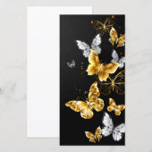 Gold und weiße Schmetterlinge Save The Date (Vorne/Hinten)