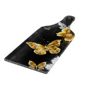 Gold und weiße Schmetterlinge Schneidebrett (Ecke)