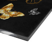 Gold und weiße Schmetterlinge Schneidebrett (Ecke)