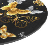 Gold und weiße Schmetterlinge Schneidebrett (Ecke)