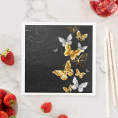 Gold und weiße Schmetterlinge Serviette (Beispiel)